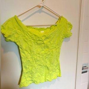 Haystacks ballet top bright limey yellow size medium